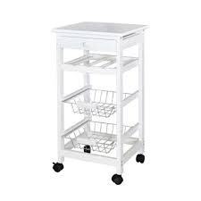 76 x l37 x h. Desserte De Cuisine Sur Roulettes Bois Blanc Rangement Cuisine Accessoires De Cuisine Poubelle Tabouret Etc Cuisine Decoration Interieur