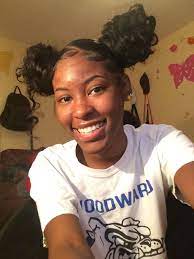 Two Puffs Hairstyle Curlyhair Hair Beauty Natural Ponytail Natural Hair Styles Black Girl Natural Hair Hair Puff