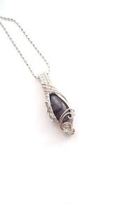 Wire Wrapped Blue Goldstone Necklace Unique Wire Wrapped Etsy Unique Necklaces Blue Goldstone Precious Jewels