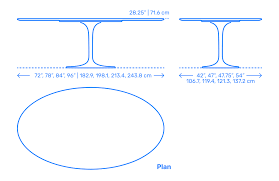 This example has the 575 madison ave knoll address, it is in very good original condition, showing only light cosmetic wear Saarinen Dining Table Oval Dimensions Drawings Dimensions Com
