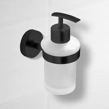 Black And White Check Soap Dispenser Matte Black Wall Mounted Frosted Glass Soap Dispenser In 2020 Soap Dispenser Wall Mounted Soap Dispenser Bathroom Soap Dispenser