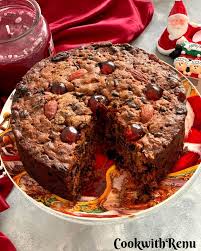 The cake turned out so fruity and rich. Whole Wheat Classic Christmas Cake Cook With Renu