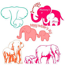 Elephant Mother Svg Cuttable Designs Elephant Elephant Drawing Kids Bedroom Art