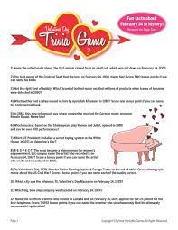 All categorized and with printable quizzes for your convenience. Valentine S Day Trivia Ii