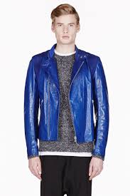 Alexander Mcqueen Royal Blue Leather Suede Biker Jacket Suede Biker Jacket Suede Biker Biker Jacket