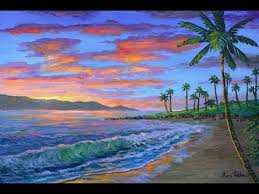 Natur mit tropischem meer und strand auf weißer wolke und blauem himmel. Wie Tropischen Strand Mit Acryl Auf Leinwand Zu Malen Youtube