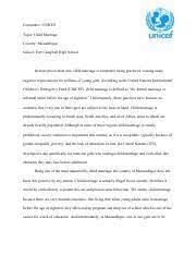 What is a position paper? Example Of Position Paper Committee Unicef Topic Child Marriage Country Mozambique School Fort Campbell High School In More Places Than One Child Course Hero