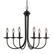 Shop Portfolio 6 Light Black Chandelier At Lowes Com Black Chandelier Linear Chandelier Chandelier