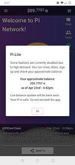The app was removed because it was thought the mining was pow, which it isn't. Pi Has A Lite Mode Don T Panic Guys Pinetwork