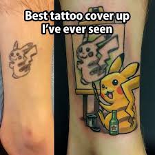 Pin By Emily Lessnau On Otaku Art Cover Up Tattoos Cover Tattoo Pikachu Tattoo