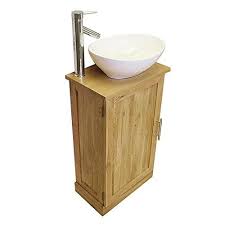 To get the plumbing ready for the new vanity, a vented t was added (image 1) and the drainpipe extended. Bowl B Cloakroom Corner Bathroom Vanity White Unit Oak Top Ceramic Basin Kitchen Bath Fixtures Diy Tools El Alm Se