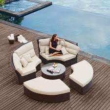 This allows enough space to pull out chairs, but not much walk around space. 2017 All Weather Used Contemporary Pvc Wicker Rattan Round Outdoor Patio Furniture Outdoor Furniture Wicker Patiofurniture Outdoor Aliexpress