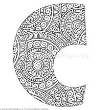 Mandala Alphabet Letters C Coloring Pages Free Instant Download Coloring Coloringbook Coloringpage Lettering Alphabet Letter C Coloring Pages Coloring Pages
