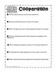 Cooperation Worksheet Character Worksheets Worksheets For Kids No Response