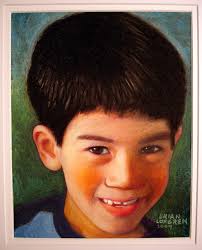 Chalk Pastel Portrait with double mat