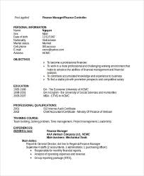 Your finance manager resume objective has to be impressive. Free 7 Sample Finance Resume Templates In Pdf Ms Word