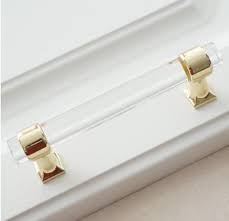 3 Lucite Acrylic Kitchen Cabinet Handle Stylish Door Etsy In 2020 Gold Cabinet Hardware Glass Drawer Pulls Gold Dresser