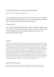 Explore various samples to write amazing college essays for your admission. Pdf Population Sampling In Longitudinal Suverys