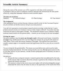 A journal article summary provides potential readers with a short. Research Paper Summary Example Tips For Writing A Good Reaction Paper