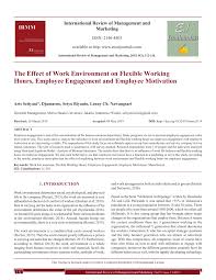 Di aplikasi mamikos, kamu bisa menemukan info sewa. Pdf The Effect Of Work Environment On Flexible Working Hours Employee Engagement And Employee Motivation
