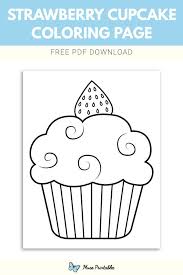 Free Strawberry Cupcake Coloring Page Cupcake Coloring Pages Coloring Pages Strawberry Cupcakes