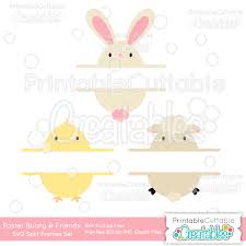 The gift card can be placed. Easter Bunny Friends Split Frame Svg Set Clipart Set For Silhouette Cameo Cricut Explore