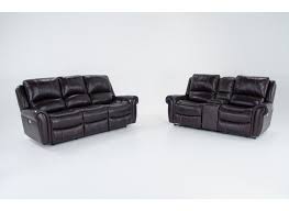 Bennett Leather Power Reclining Sofa And Power Reclining Console Loveseat Bob S Discount Furn Power Reclining Sofa Best Leather Sofa Bob S Discount Furniture