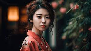 Beautiful Japanese Girl In A Kimono Looking Up At The Camera Background,  Beauty Young Ese Woman Beautiful Hair Woman, Hd Photography Photo, Skin  Background Image And Wallpaper for Free Download