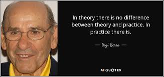 Yogi Berra Quote In Theory There Is No Difference Between Theory And Practice