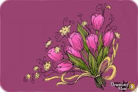 How do you draw flowers step by step? How To Draw A Bouquet Of Flowers Drawingnow