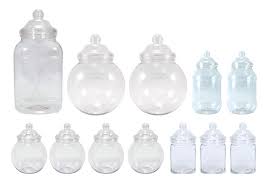 Free shipping for many items! Plastic Jar Party Pack 12 Assorted Clear Plastic Jars With Decorative Victorian Style Screw Top Lids