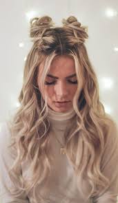34 Space Buns You Can Easily Copy How To Make Space Buns Tutorial With Hairstyle Cute Hairstyles For Teens Thick Hair Styles Aesthetic Hair