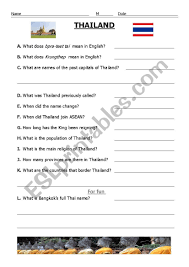 Among these were the spu. Quiz On Thailand Esl Worksheet By Shorty0431