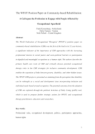 Hospitalisation rates of under 15 year olds for medical causes have risen from 502 hospitalisations per 1000 age specific population in 1991 to 764 hospitalisations per 1000 age. Pdf The Wfot Position Paper On Community Based Rehabilitation A Call Upon The Profession To Engage With People Affected By Occupational Apartheid