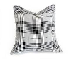 Black And White Plaid Pillows Add Some Sophisticated Casual To A Mans Den With This High Contrast Black White And Grey Plaid Pillow Mix And Match With Other Black And Plaid Pillow