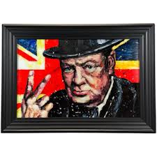 Liquid Art Picture of a Union Jack Winston Churchill