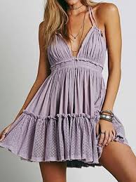 Light Purple Lace Up Backless Halter Hi Lo Mesh Embroidery Peplum Dress Choies Com Vestirsi Casual Vestito Da Estate Stile Di Moda