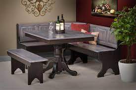 【3 piece dining table set design】: Amish Breakfast Nook Set In Solid Wood Breakfast Nook Furniture Nook Dining Set Corner Dining Table