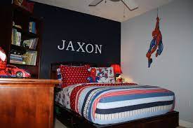 Maybe you would like to learn more about one of these? Jax S Spiderman Room Is Finally Complete Spiderman Room Marvel Bedroom Decor Boys Bedroom Themes