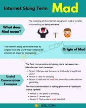 Mad Meaning What Does The Slang Term Mad Mean In English 7 E S L In 2020 Other Ways To Say Meant To Be Learn English