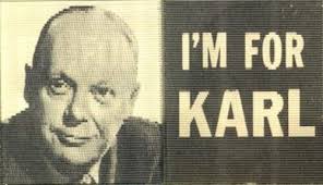 Senator KARL MUNDT 1960's Political small VARI-VUE Lenticular 1 1/8" x 1  1/4"