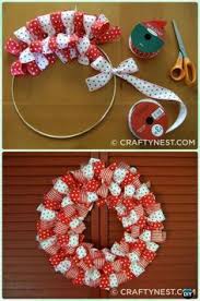 Diy Christmas Ribbon Wreath Instructions Christmas Wreath Craft Ideas Holiday Decoration Wreath Crafts Christmas Diy Diy Crafts