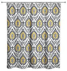 Made by design only at. In Stock Ikat In Black And Yellow Shower Curtain Contemporary Shower Curtains By Designs Direct Houzz