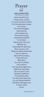 Prayer For Uncertainty A Clear Perspective Prayer Quotes Inspirational Quotes Bible Prayers