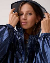 SUMMUM WOMAN METALLIC MACKINTOSH MIDNIGHT BLUE