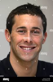 US swimmer Randall Ball smiles during a press conference ahead of the  Swimming World Cup event in Berlin, 16 November 2007. This year's second  last Swimming World Cup event takes place in