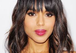 In this gorgeous hairstyle the full bangs are balanced with light brown balayage highlights that are getting fuller towards the ends. Mid Length Haircuts With Fringe Combos