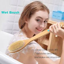 Spclsim Body Scrubber Brush Dry Body Brush Shower Brush Wet and Dry  Brushing Back Scrubber for Shower Natural Loofah Sponge Shower Loofahs Pouf  for Women and Men,Improve Your Circulation: Buy Online at