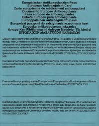 Europaischer Antikoagulanzien Pass