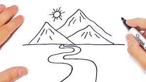 How To Draw A Mountain Step By Step | Landscape Drawings - Youtube